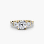 Five Stone Ring with Pavé Band