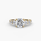 Five Stone Ring with Pavé Band