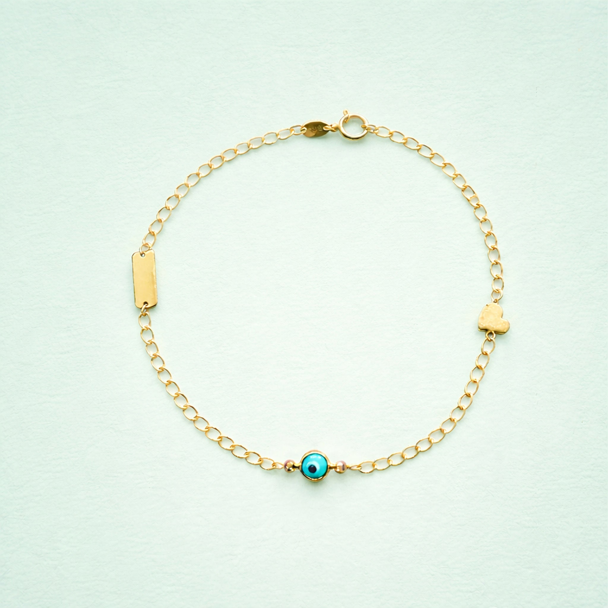 ΧΡΥΣΟ ΠΑΙΔΙΚΟ ΒΡΑΧΙΟΛΙ ΜΕ ΣΤΟΙΧΕΙΑ ΚΑΙ ΠΕΤΡΕΣ